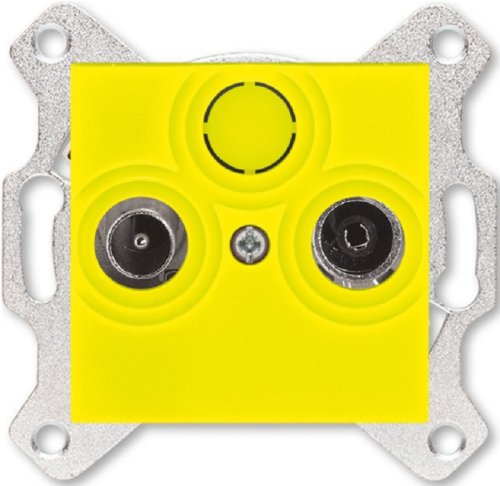 Розетка TV+R Оконечная без рамки ABB EPJ Levit 1-м. желтый картинка